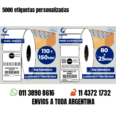 5000 etiquetas personalizadas