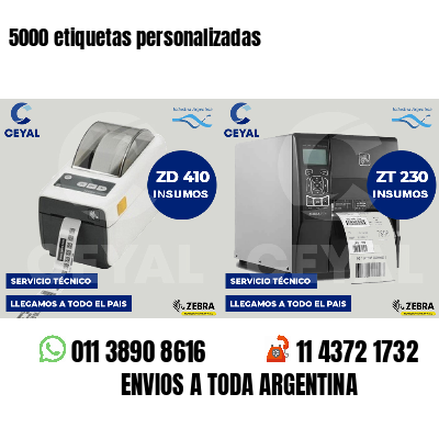 5000 etiquetas personalizadas