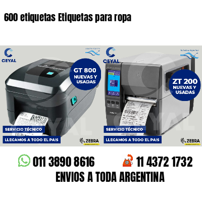 600 etiquetas Etiquetas para ropa