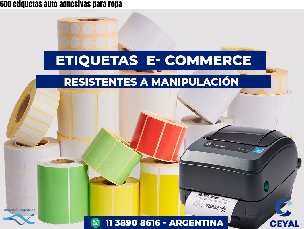 600 etiquetas auto adhesivas para ropa