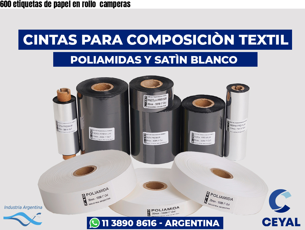 600 etiquetas de papel en rollo  camperas