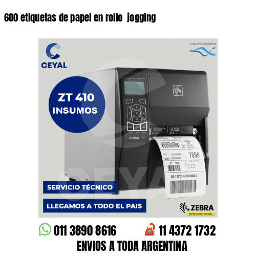 600 etiquetas de papel en rollo  jogging