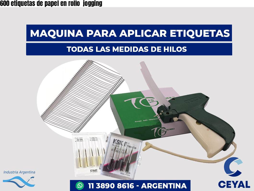 600 etiquetas de papel en rollo  jogging