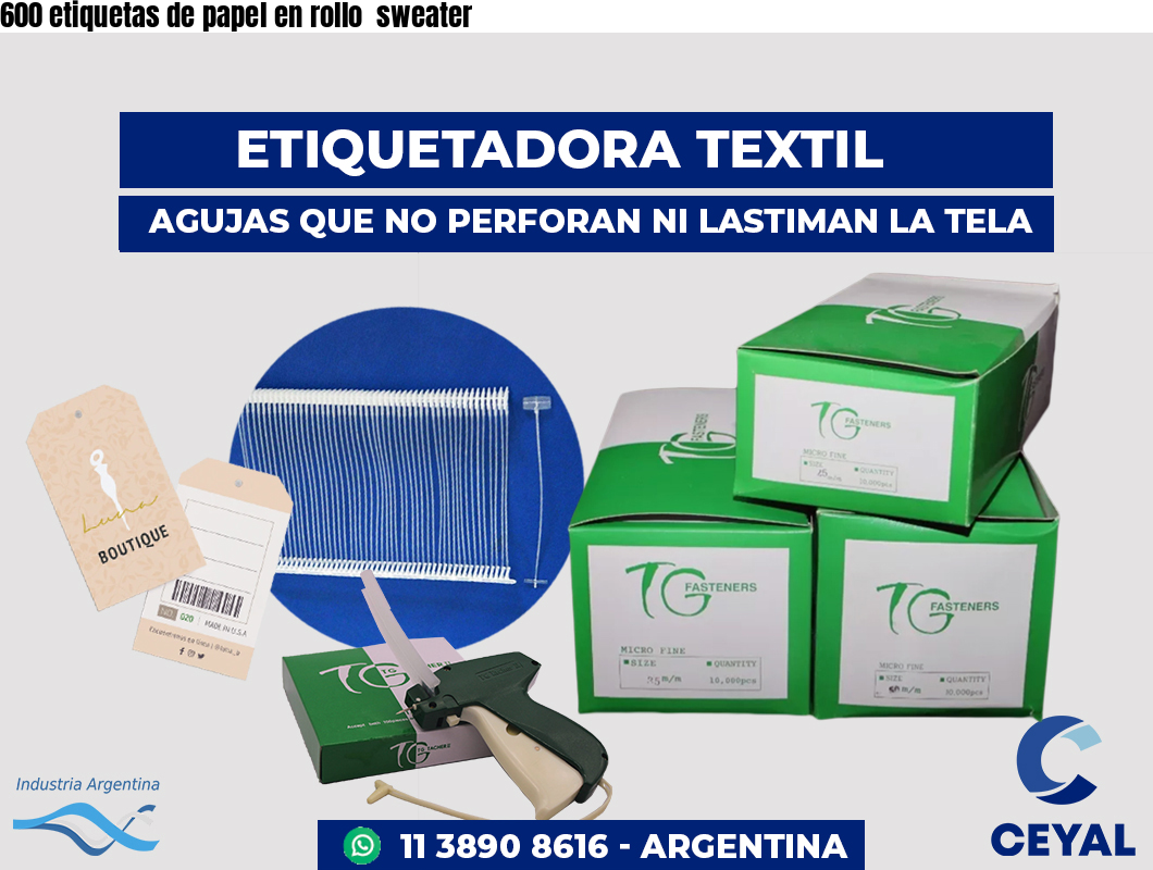 600 etiquetas de papel en rollo  sweater