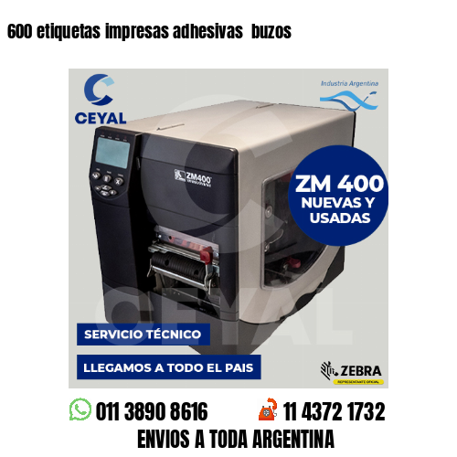600 etiquetas impresas adhesivas  buzos