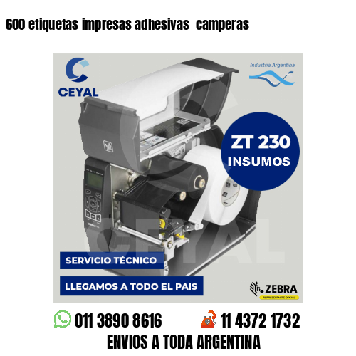 600 etiquetas impresas adhesivas  camperas