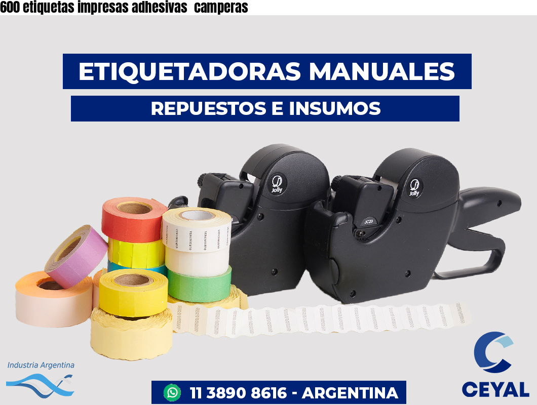 600 etiquetas impresas adhesivas  camperas