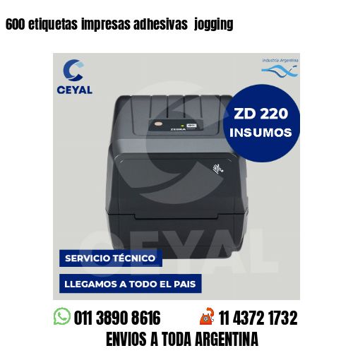 600 etiquetas impresas adhesivas  jogging