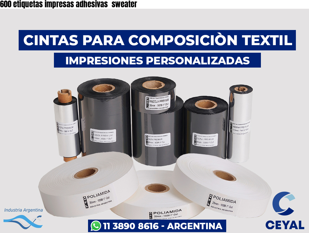 600 etiquetas impresas adhesivas  sweater