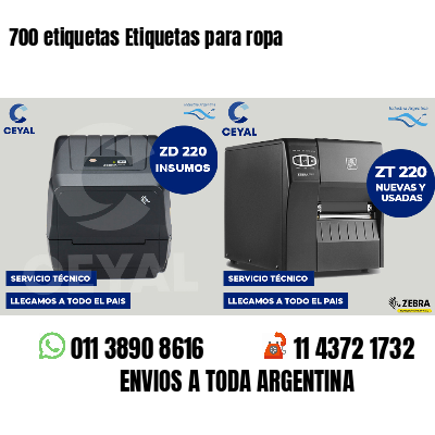 700 etiquetas Etiquetas para ropa