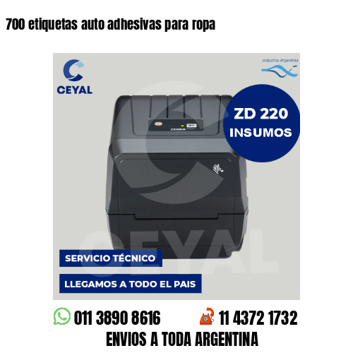 700 etiquetas auto adhesivas para ropa
