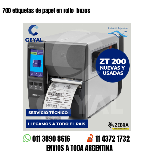 700 etiquetas de papel en rollo  buzos