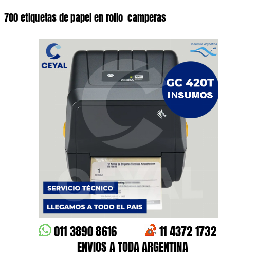 700 etiquetas de papel en rollo  camperas