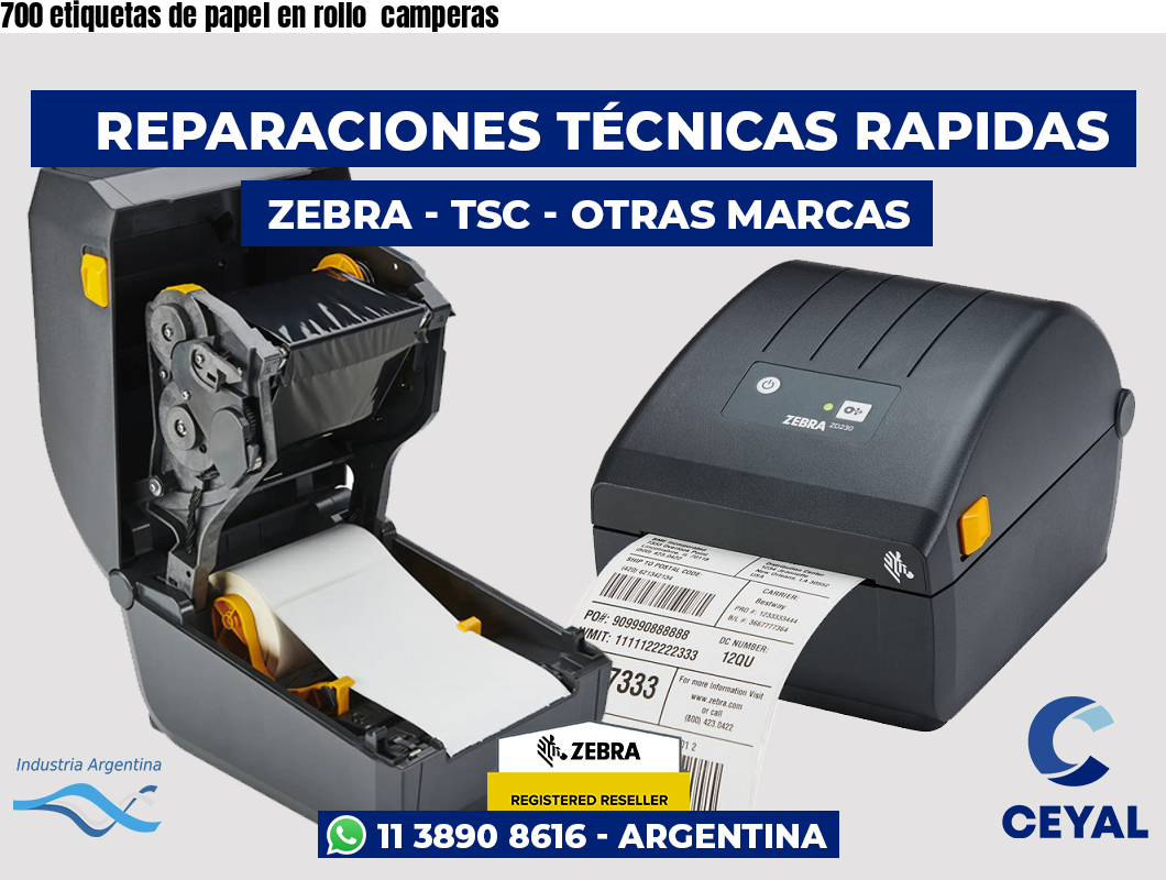 700 etiquetas de papel en rollo  camperas