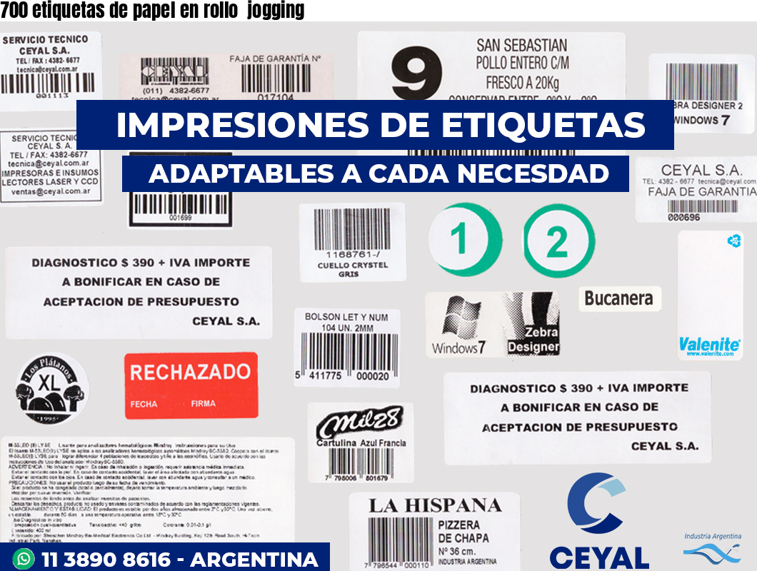 700 etiquetas de papel en rollo  jogging