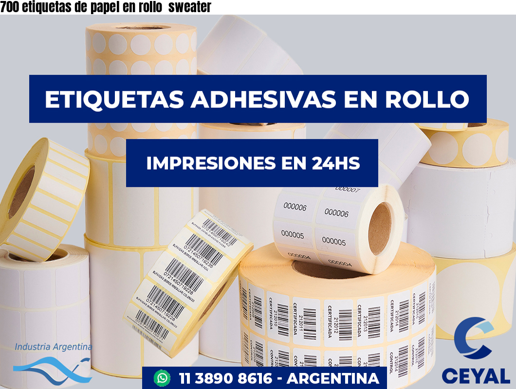 700 etiquetas de papel en rollo  sweater