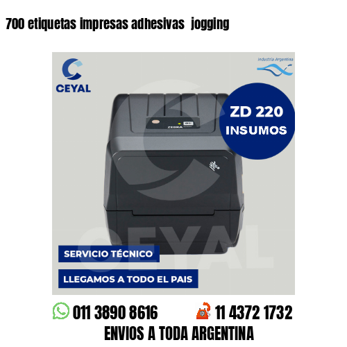 700 etiquetas impresas adhesivas  jogging