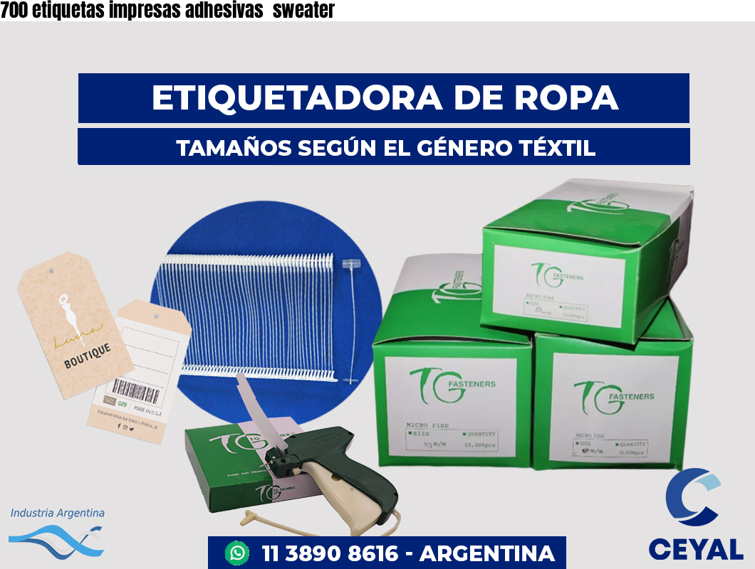 700 etiquetas impresas adhesivas  sweater