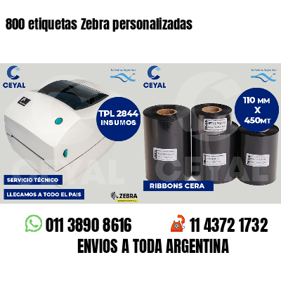 800 etiquetas Zebra personalizadas