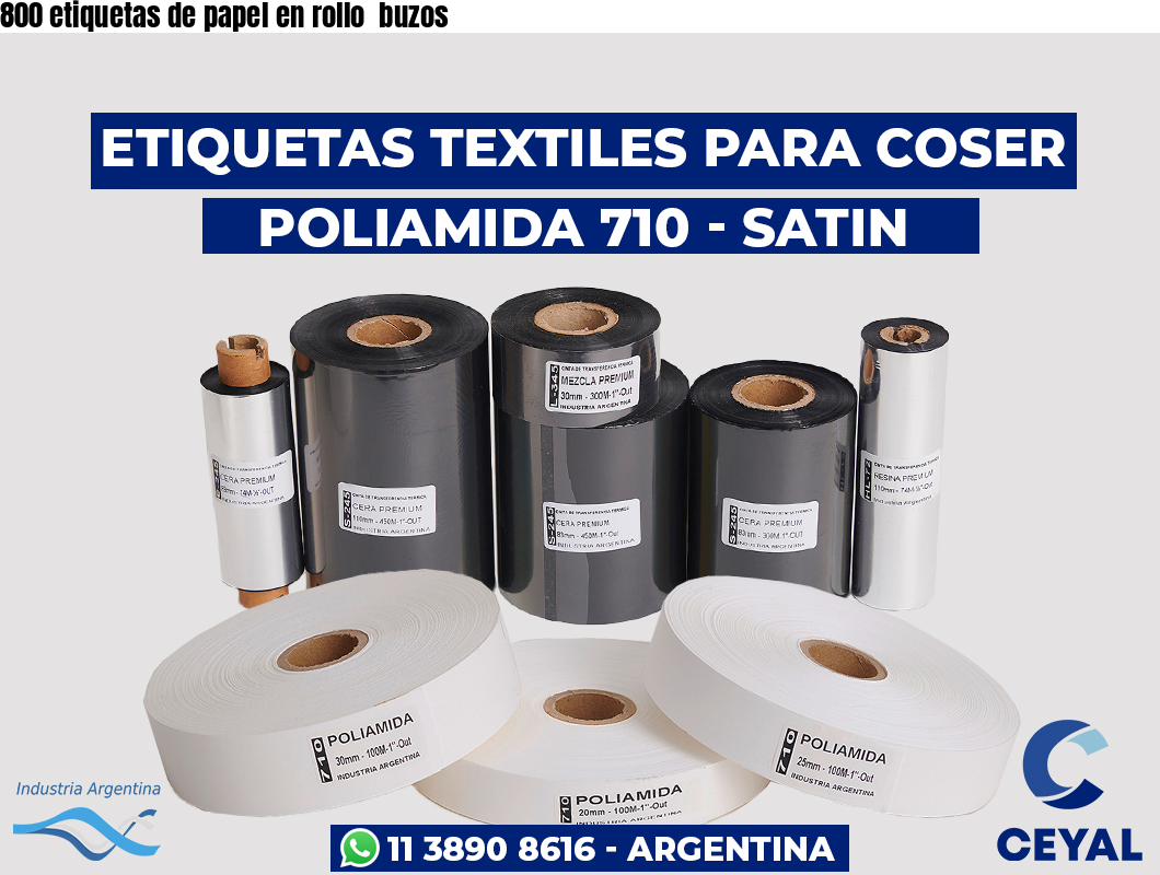 800 etiquetas de papel en rollo  buzos
