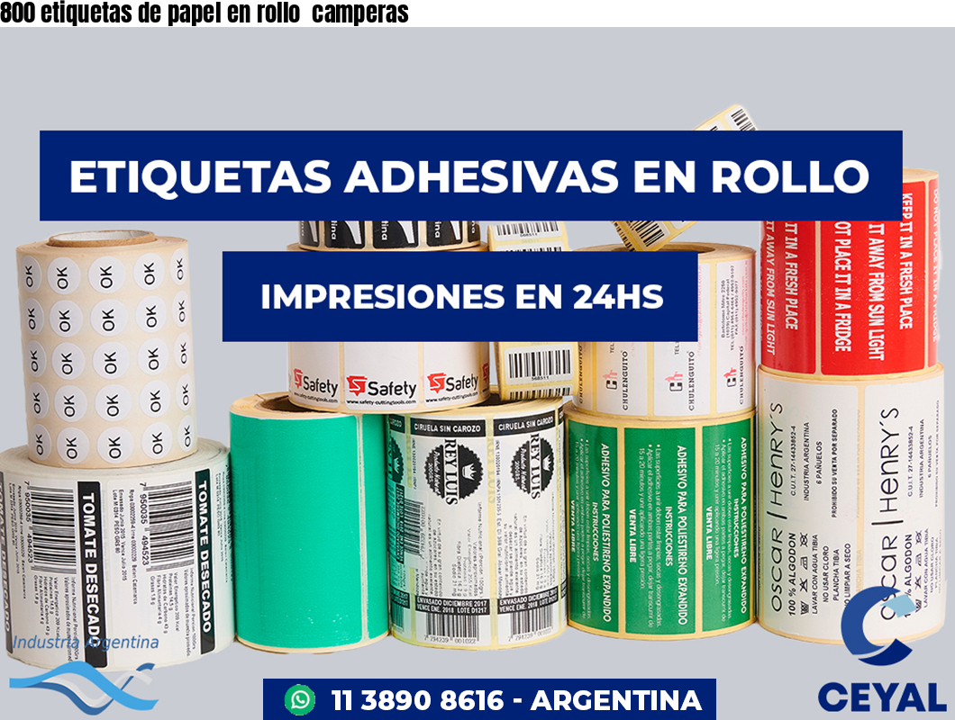 800 etiquetas de papel en rollo  camperas