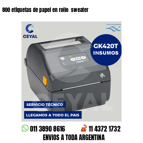 800 etiquetas de papel en rollo  sweater