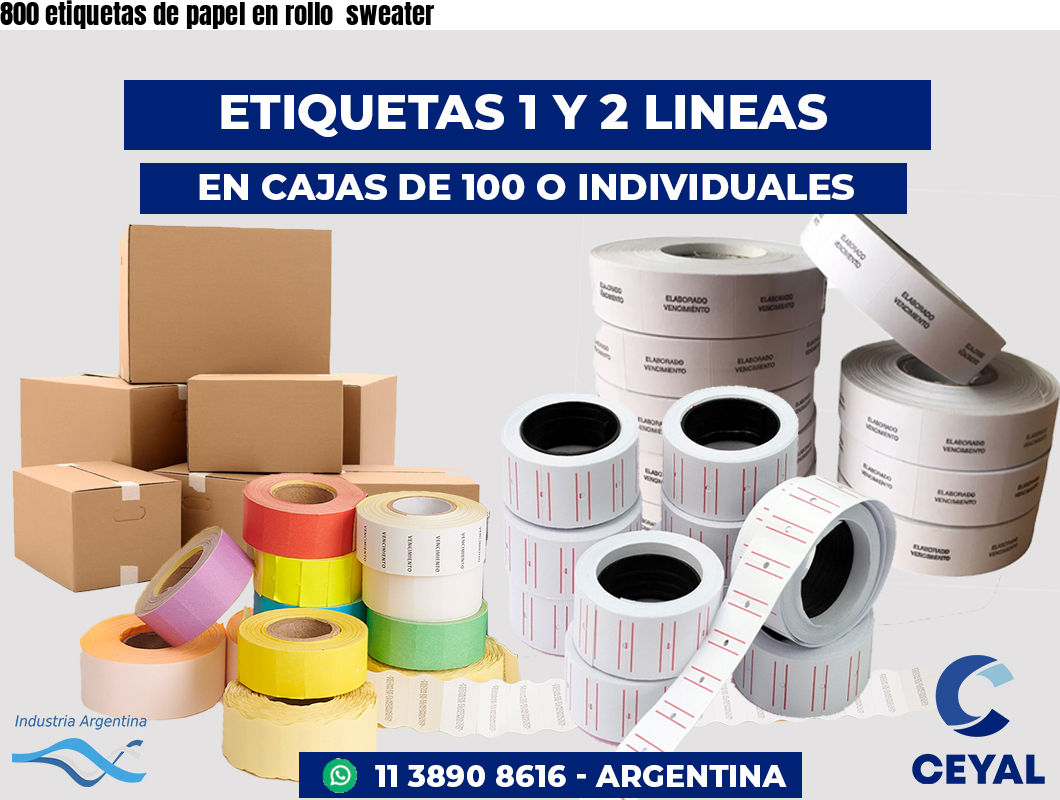 800 etiquetas de papel en rollo  sweater