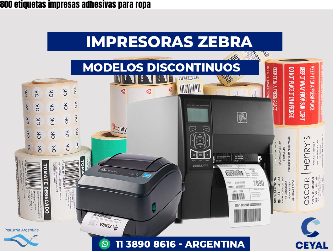 800 etiquetas impresas adhesivas para ropa