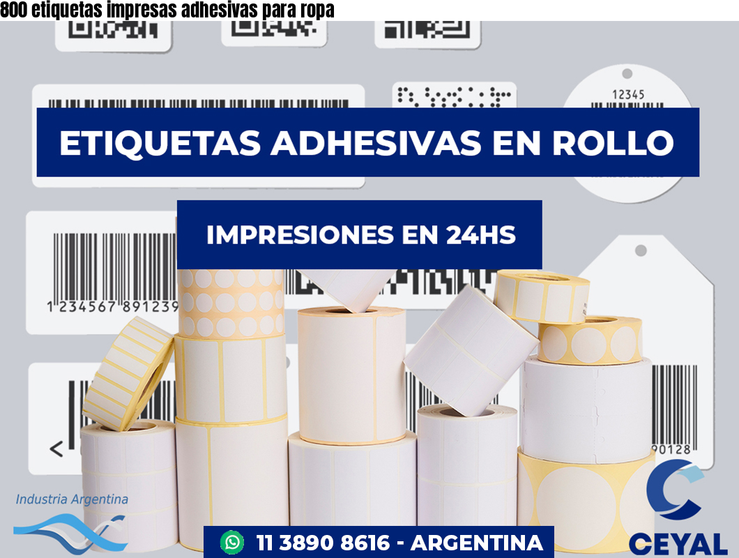 800 etiquetas impresas adhesivas para ropa
