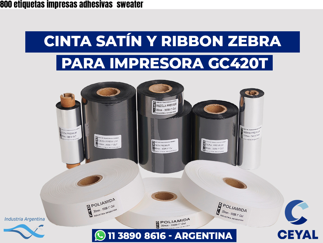 800 etiquetas impresas adhesivas  sweater
