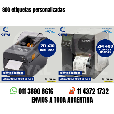 800 etiquetas personalizadas