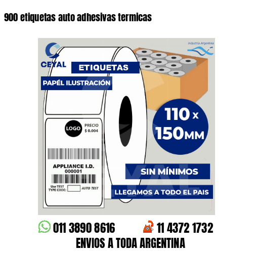 900 etiquetas auto adhesivas termicas