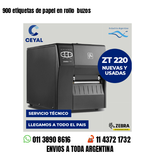 900 etiquetas de papel en rollo  buzos