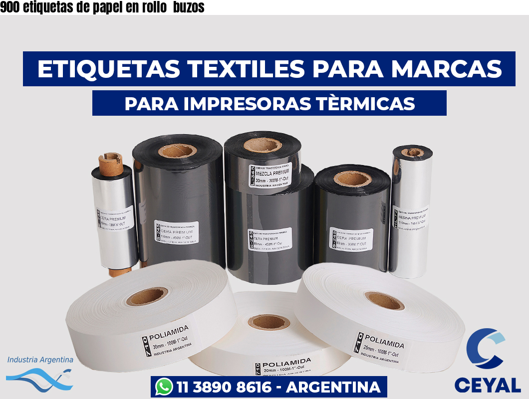 900 etiquetas de papel en rollo  buzos