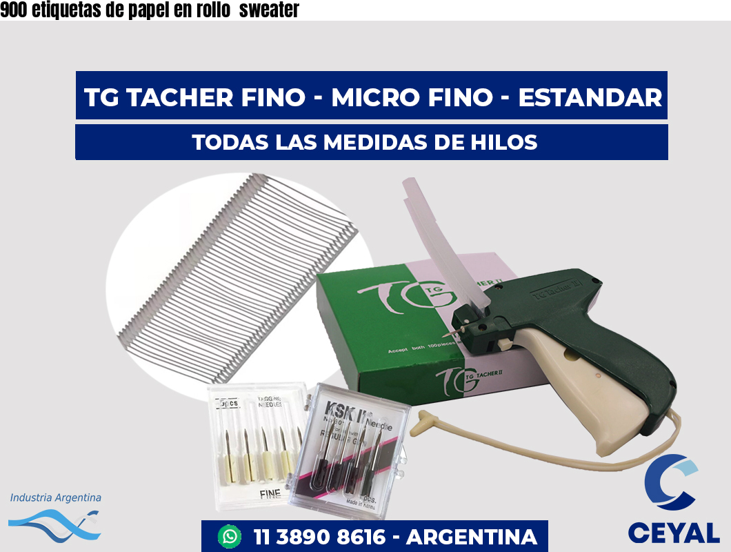 900 etiquetas de papel en rollo  sweater