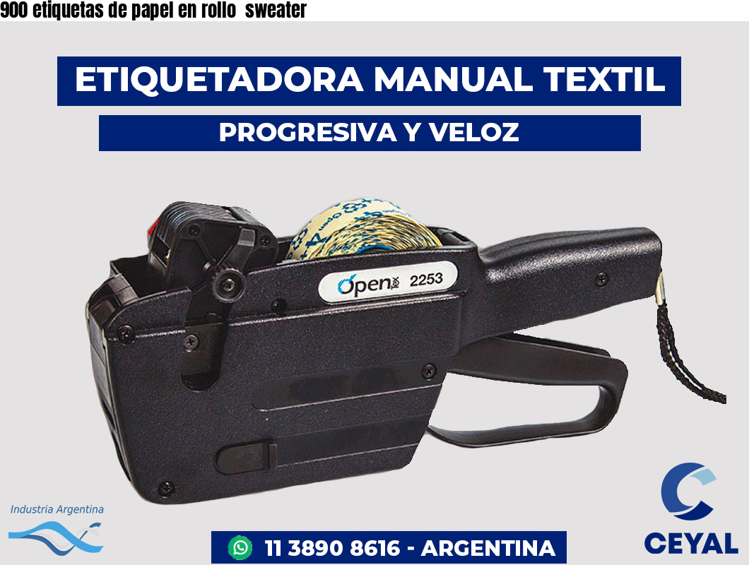 900 etiquetas de papel en rollo  sweater
