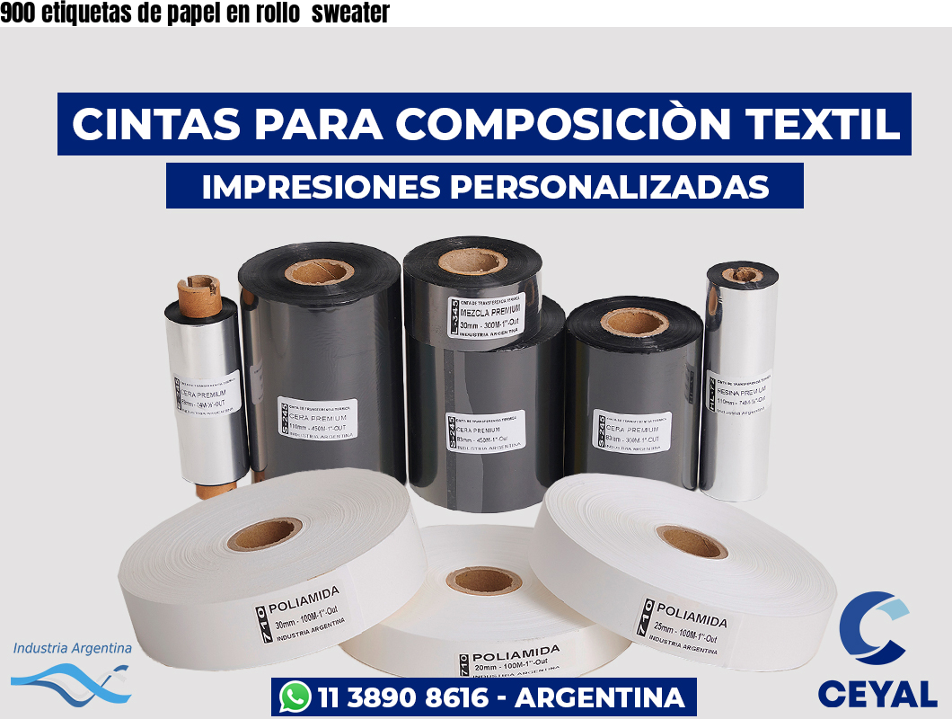 900 etiquetas de papel en rollo  sweater