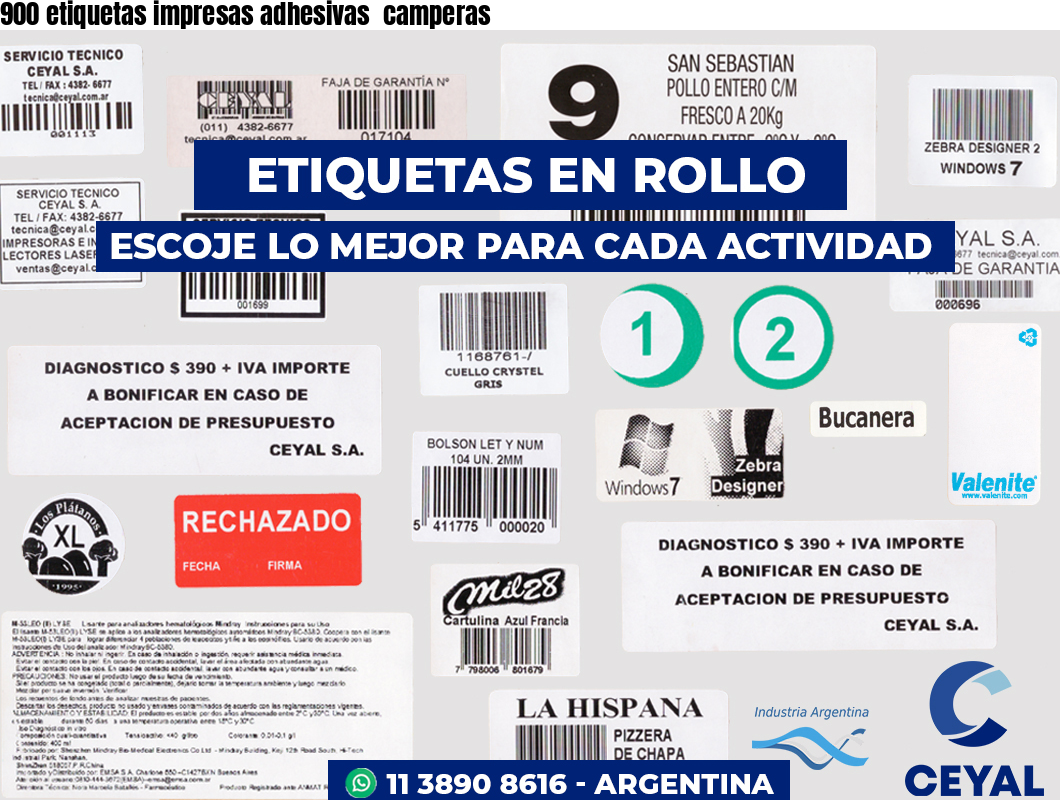 900 etiquetas impresas adhesivas  camperas