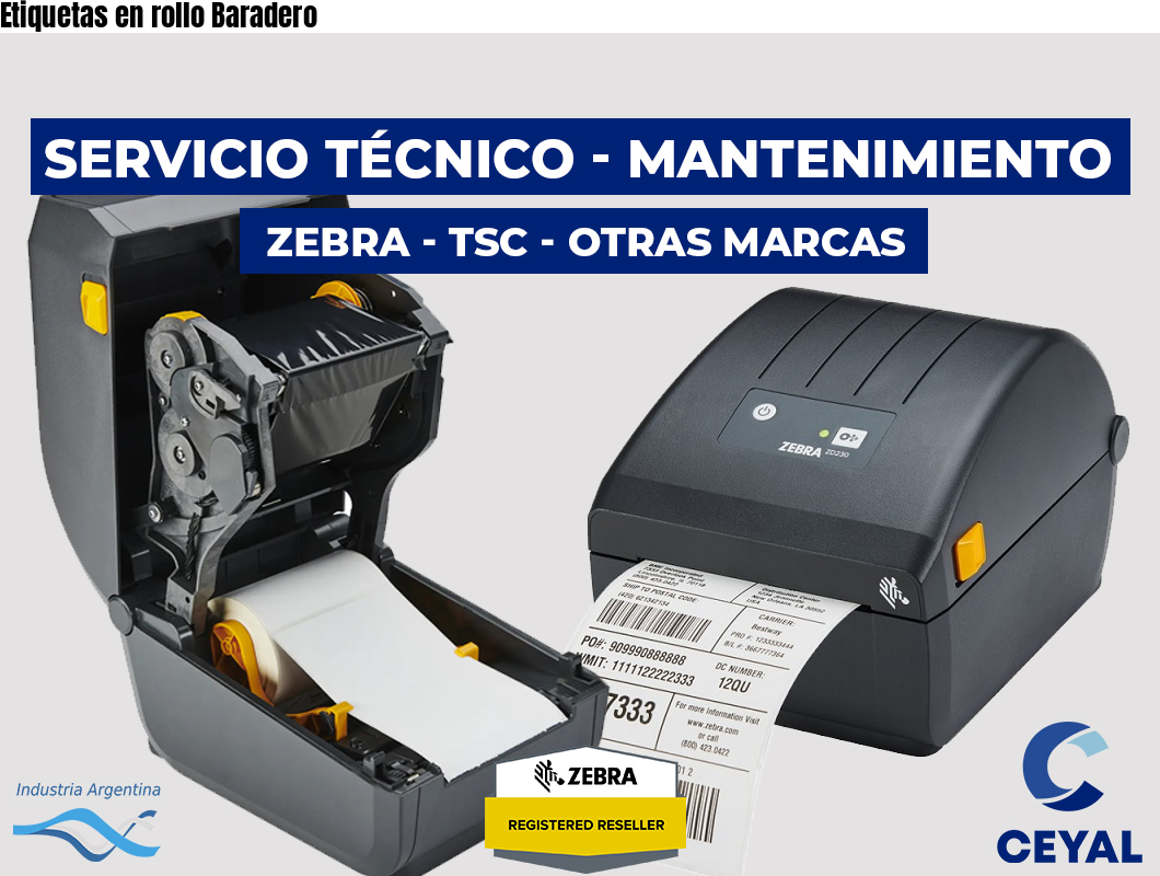 Etiquetas en rollo Baradero