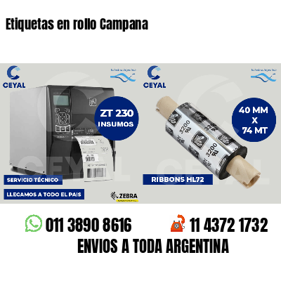 Etiquetas en rollo Campana