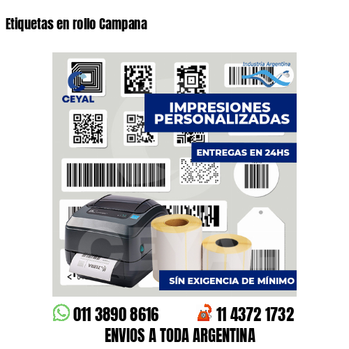 Etiquetas en rollo Campana