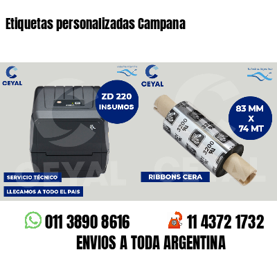 Etiquetas personalizadas Campana