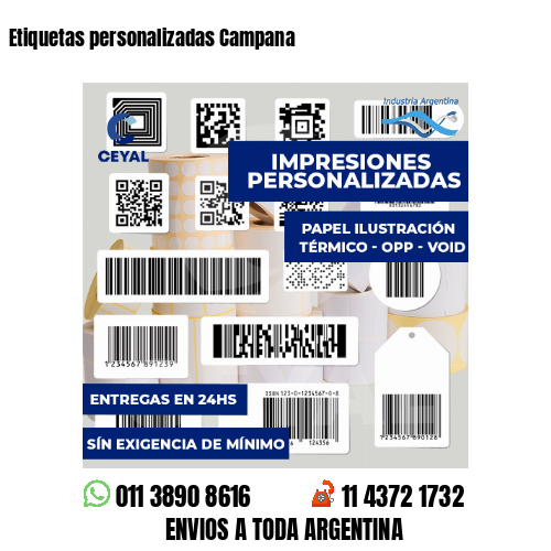 Etiquetas personalizadas Campana