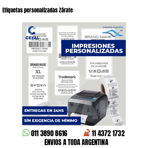 Etiquetas personalizadas Zárate