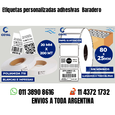 Etiquetas personalizadas adhesivas  Baradero