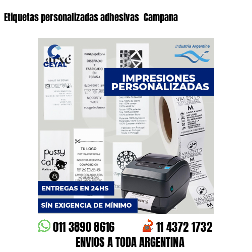 Etiquetas personalizadas adhesivas  Campana