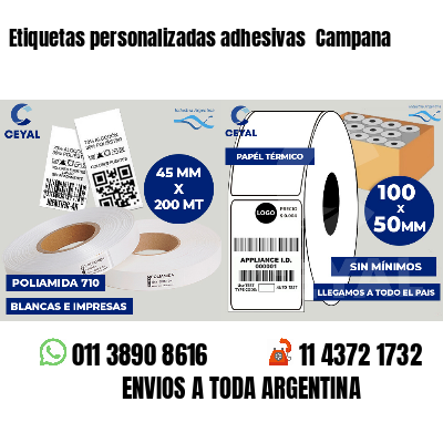 Etiquetas personalizadas adhesivas  Campana