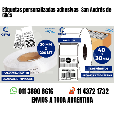 Etiquetas personalizadas adhesivas  San Andrés de Giles