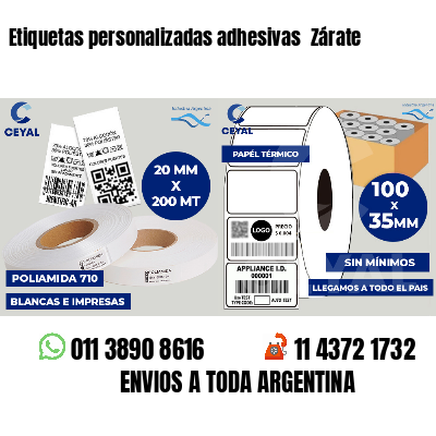 Etiquetas personalizadas adhesivas  Zárate