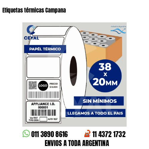 Etiquetas térmicas Campana